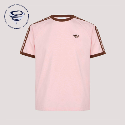 Adidas/阿迪达斯正品三叶草3S TEE男士经典条纹运动短袖T恤KG6321
