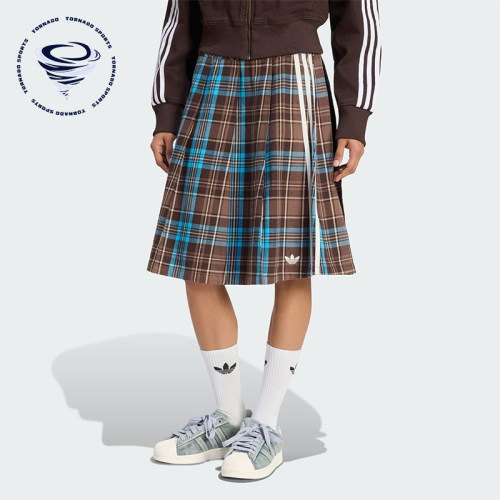Adidas/阿迪达斯正品三叶草女士休闲格纹日常透气半身裙KW4529