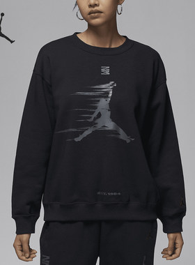 Nike/耐克正品JORDAN女士印花圆领宽松针织卫衣FV7174-010