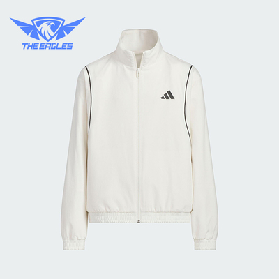 Adidas/阿迪达斯正品2025儿童拉链经典运动宽松立领外套KC1561