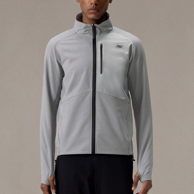 Skechers/斯凯奇正品春秋款男士印花拉链口袋梭织外套P424M214