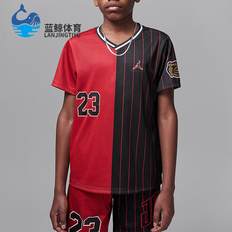 Nike/耐克正品JORDAN大童透气拼接V领比赛经典运动T恤II3094-687