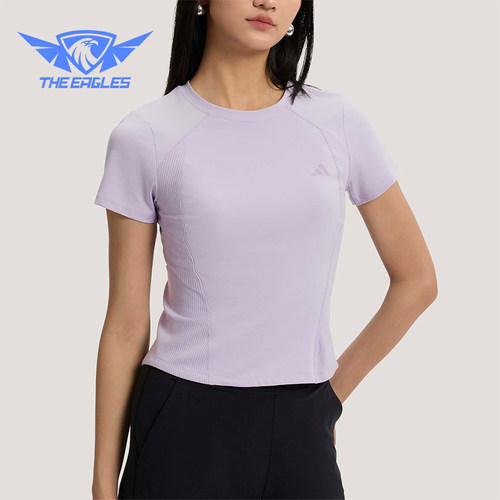 Adidas/阿迪达斯正品春季女士修身圆领时尚经典舒适运动T恤KH2647