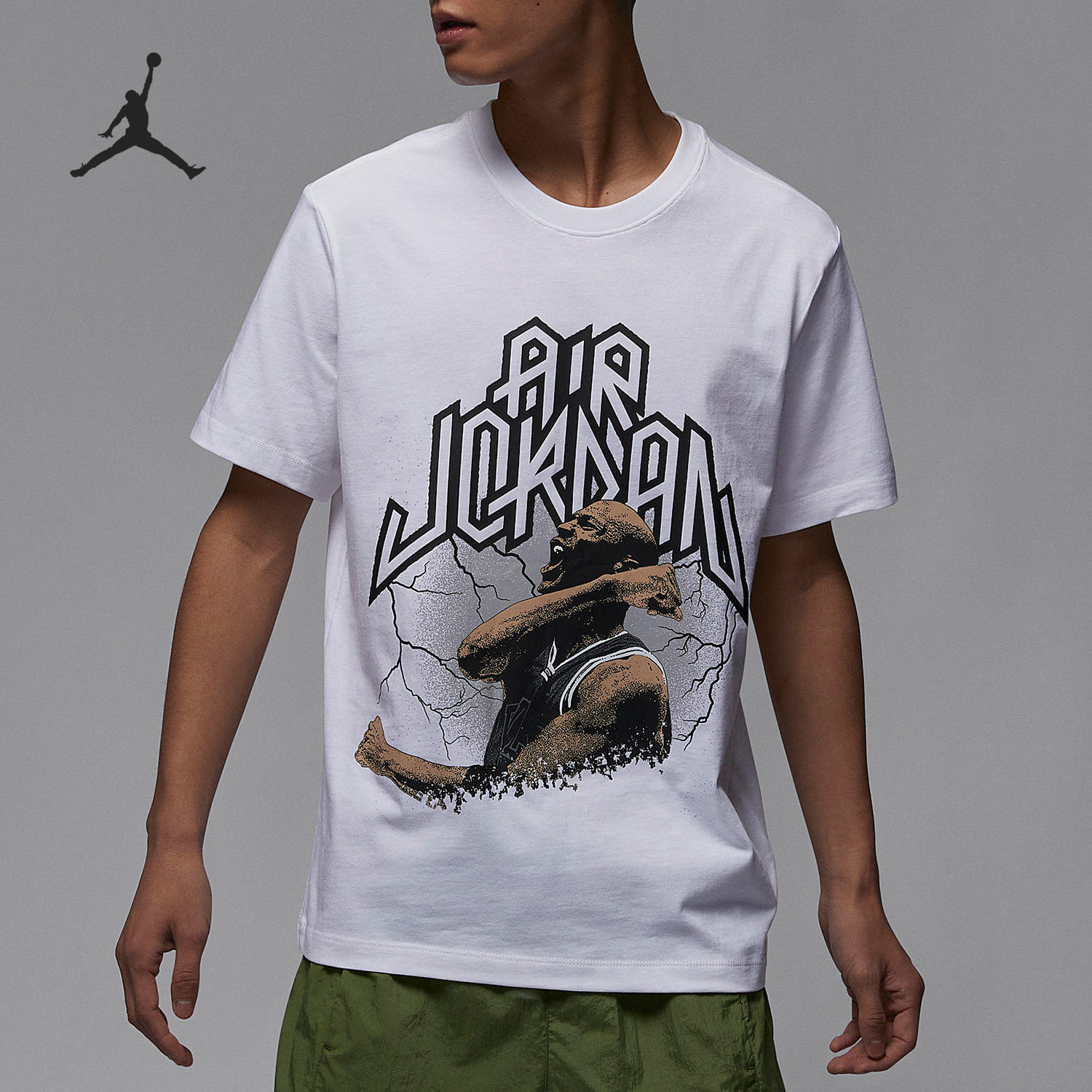 Nike/耐克官方正品JORDAN男士圆领印花透气运动短袖T恤FN6017-100