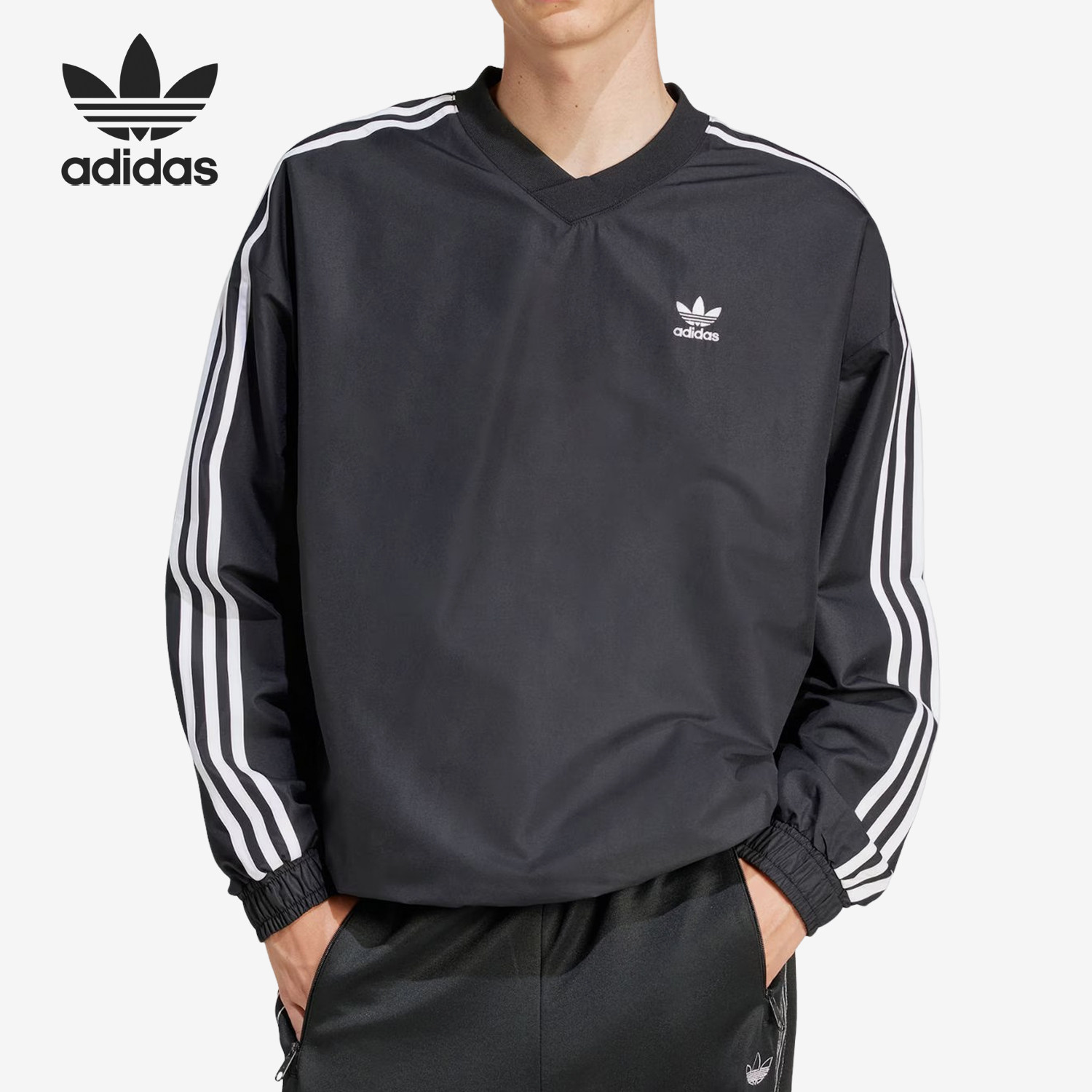 Adidas/阿迪达斯正品三叶草男士复古运动休闲套头衫IZ4804