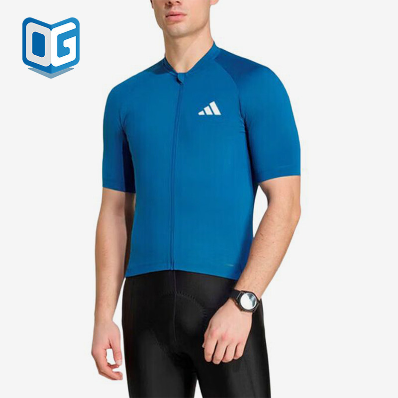 Adidas/阿迪达斯正品拉链骑行服男休闲舒适轻便短袖KB9560