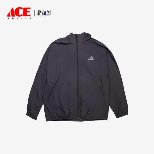 Adidas/阿迪达斯正品2025男士连帽运动训练薄款透气外套KC6009