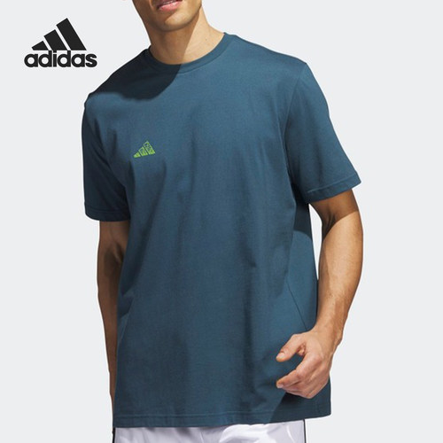 Adidas/阿迪达斯正品运动男士宽松印花透气日常短袖T恤IM4614