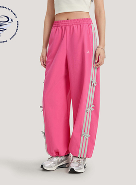 Adidas/阿迪达斯正品2026春季款女士日常松紧腰直筒长裤KR7597