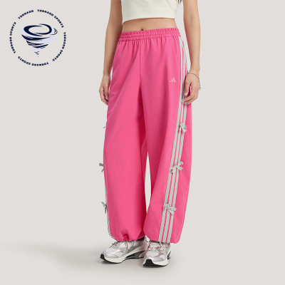 Adidas/阿迪达斯正品2026春季款女士日常松紧腰直筒长裤KR7597