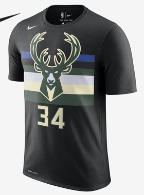 Nike/耐克正品密尔沃基雄鹿队 NIKE DRI-FIT NBA 男子T恤BQ1547