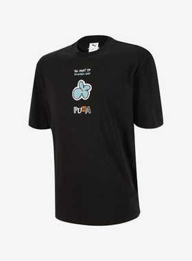 Puma/彪马正品运动休闲男女同款透气印花短袖T恤 539982-01