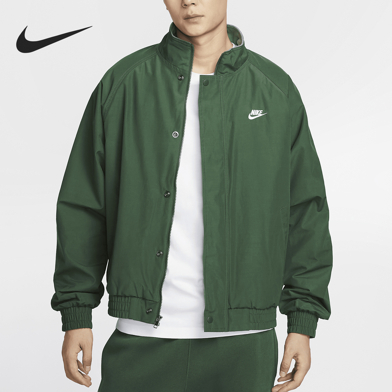 Nike/耐克官方正品Club Futura男士保暖运动立领外套FZ0657-323