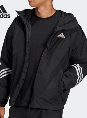 Adidas/阿迪达斯正品新款男子户外保暖连帽棉服外套H50969