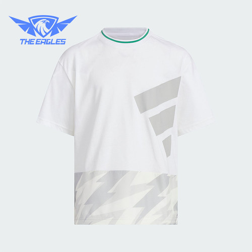 Adidas/阿迪达斯正品夏季儿童圆领宽松休闲印花运动短袖KA1003