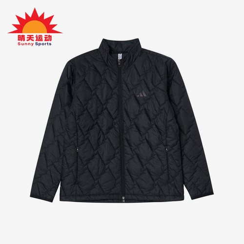 Adidas/阿迪达斯正品立领长袖棉服新款男黑色保暖棉服KD7995