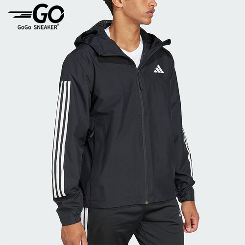 Adidas/阿迪达斯正品2025新款男士梭织连帽运动外套JD1043