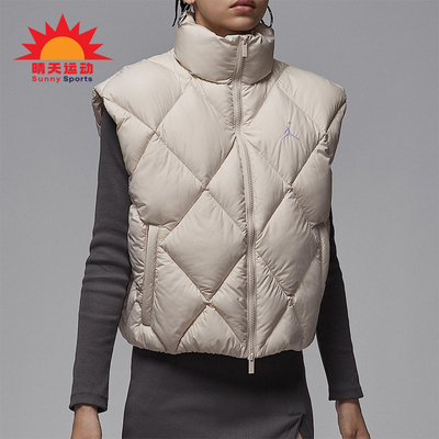 Nike/耐克正品JORDAN女士日常立领保暖耐穿休闲棉马甲HV0414-104