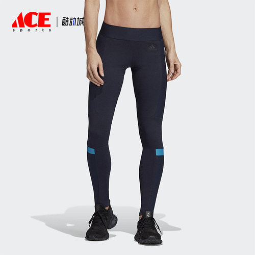 Adidas/阿迪达斯正品新款女藏蓝色跑步健身经典休闲紧身裤DT9365