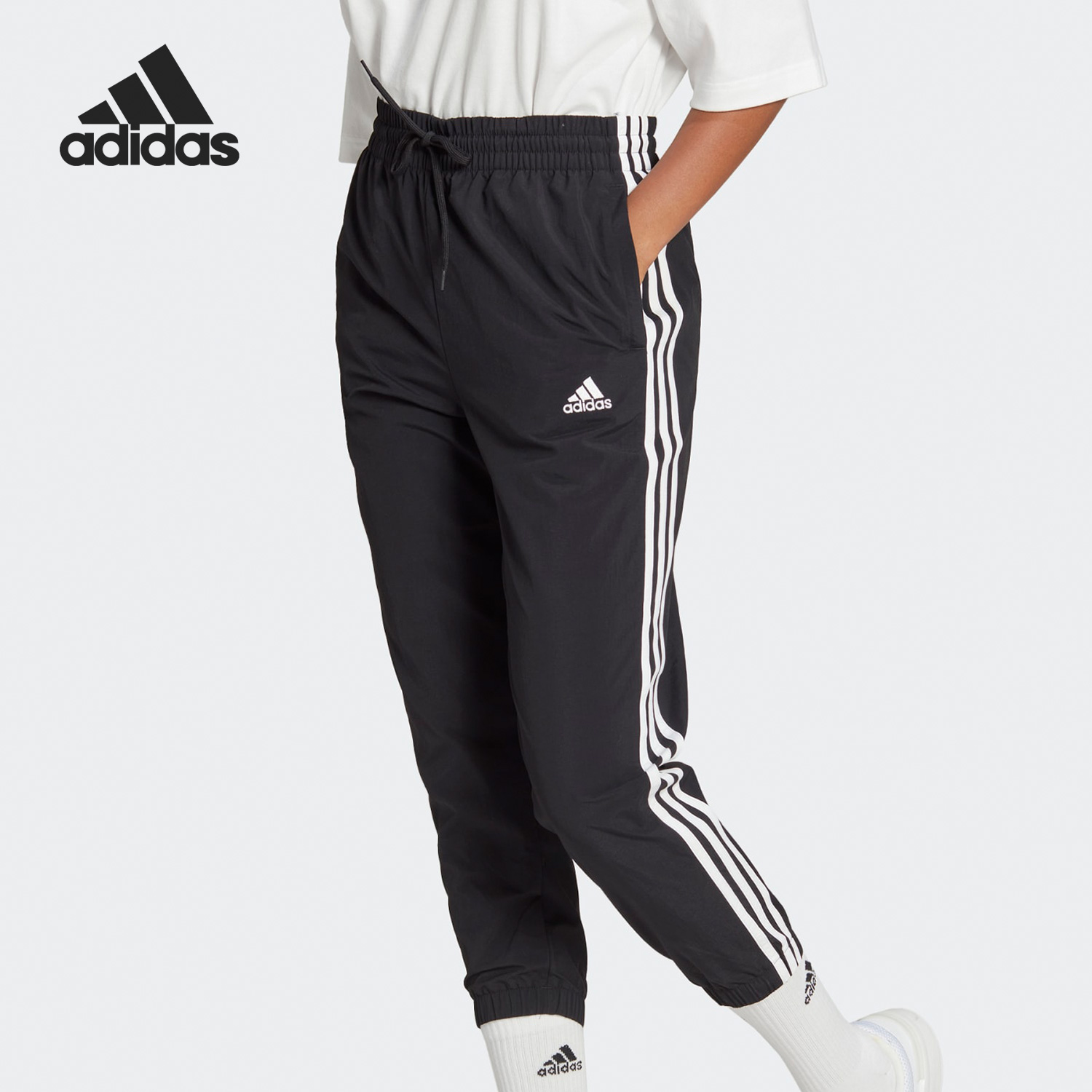Adidas/阿迪达斯官方正品当季新款女子梭织健身运动长裤HT3398