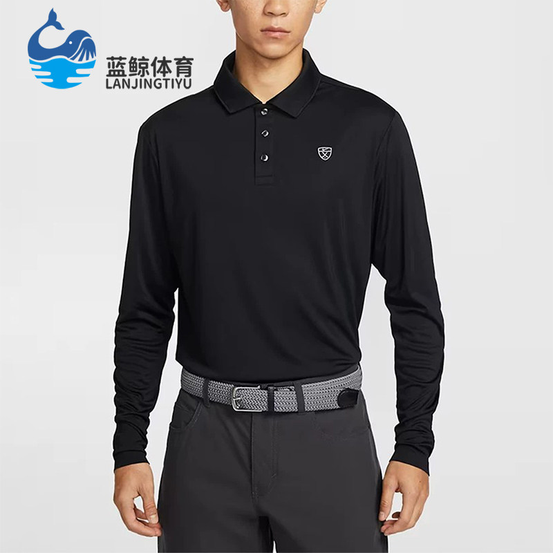 Nike/耐克正品高尔夫长袖Polo衫新款男经典黑色Polo衫IB0232-010