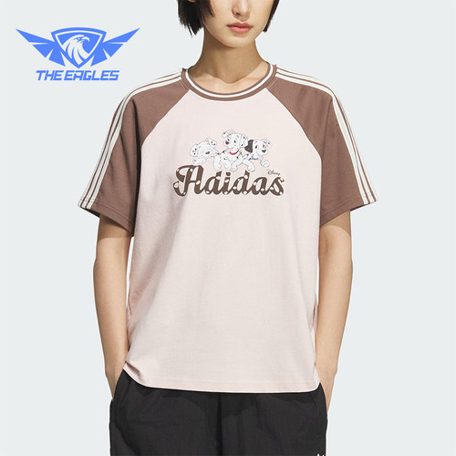 Adidas/阿迪达斯正品三叶草女士宽松拼接经典透气日常短袖KG6699