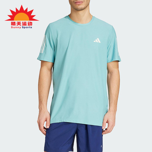 Adidas/阿迪达斯正品OWN THE RUN TEE男士运动圆领短袖T恤JX2211