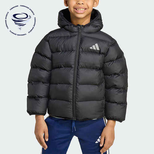Adidas/阿迪达斯正品2025小童反光简约运动休闲保暖棉服JM8864