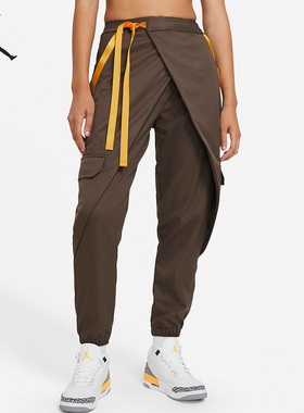 Nike/耐克正品JORDAN运动裤新款女棕黄色经典运动长裤DA1528-041