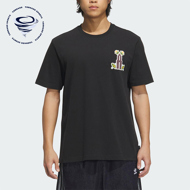 Adidas/阿迪达斯正品三叶草男士针织宽松图案经典日常短袖KD1843图片