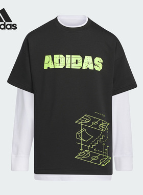 Adidas/阿迪达斯正品当季新款儿童潮流运动休闲长袖T恤IN6552