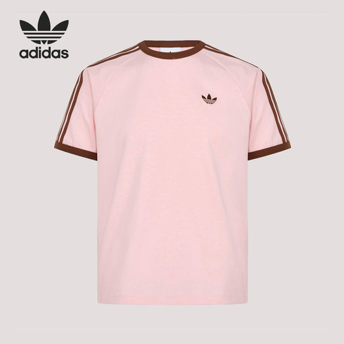 Adidas/阿迪达斯正品三叶草3S TEE男士条纹运动短袖T恤KG6321