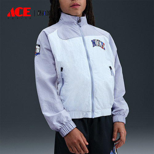 Nike/耐克正品2025大童拉链复古立领宽松运动梭织外套II0471-057