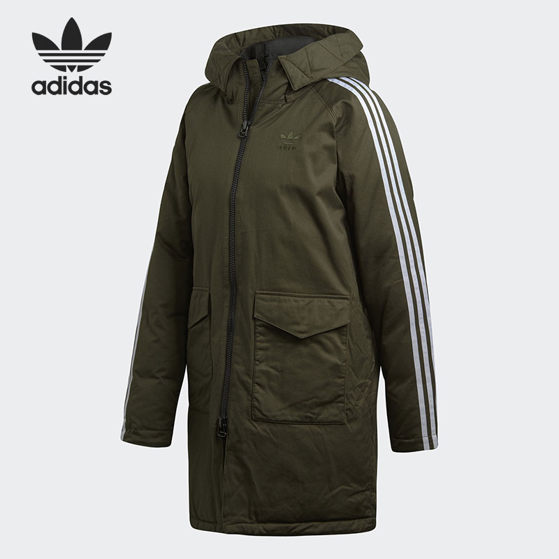 Adidas/阿迪达斯正品三叶草女子中长款休闲保暖运动羽绒服DH4580