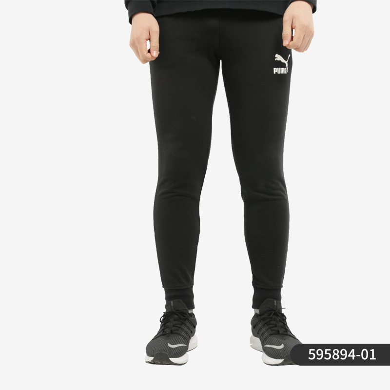 PUMA/彪马正品新款男子休闲运动春秋抽绳拼色长裤卫裤 595894-01