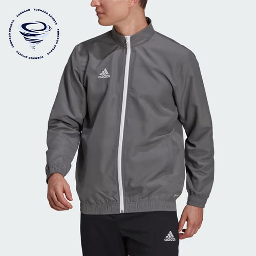 Adidas/阿迪达斯正品男灰色拉链拼接细节经典休闲夹克外套H57535