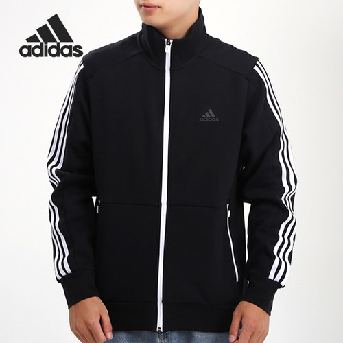 Adidas/阿迪达斯官方正品男子三条纹休闲立领运动夹克外套 GF3972