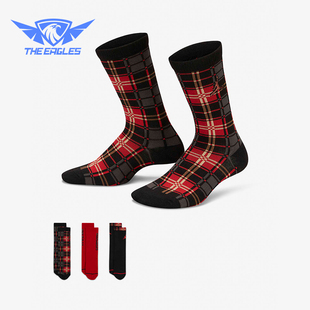 FB9365 Nike 运动袜三双装 JORDAN儿童针织透气经典 010 耐克正品