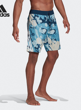 Adidas/阿迪达斯正品时尚男子印花运动游泳透气短裤GK0022