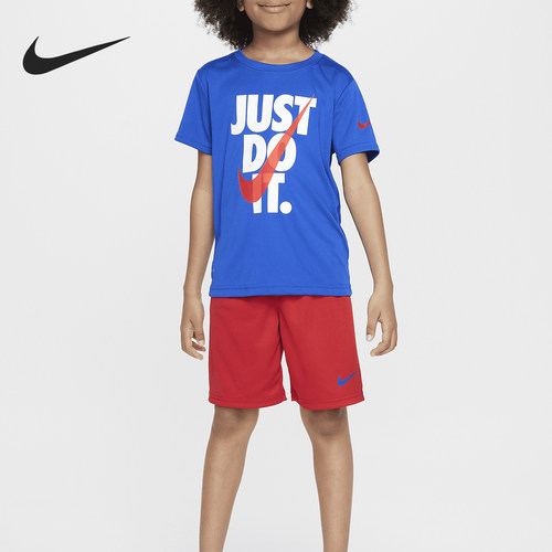 Nike/耐克正品新款小童柔软舒适简约透气运动套装CW3687-657