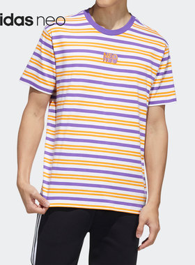 Adidas/阿迪达斯正品NEO SW STRP男女同款运动短袖T恤HC9683