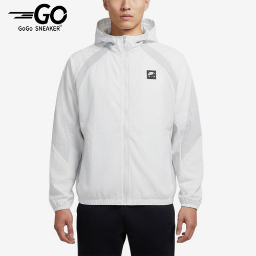 Nike/耐克正品AirWVNJKT新款男白灰色经典连帽夹克外套HJ0635-009