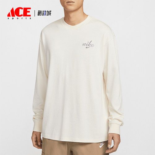 Nike/耐克正品Sportswear男士刺绣圆领长袖T恤HQ8166-901