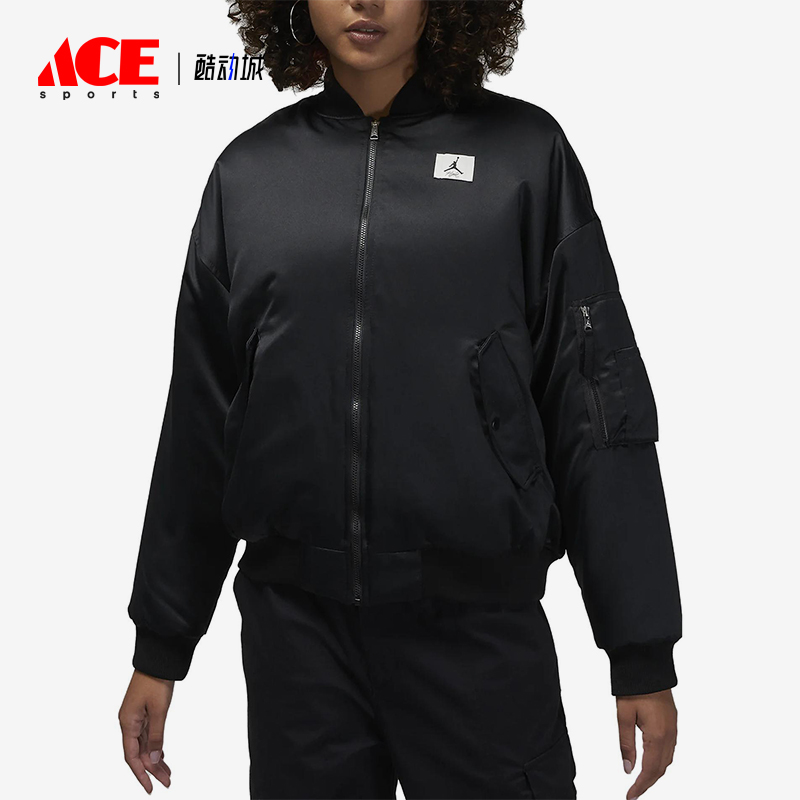 Nike/耐克正品Jordan 女士经典拉链飞行员透气夹克外套DQ9802-010