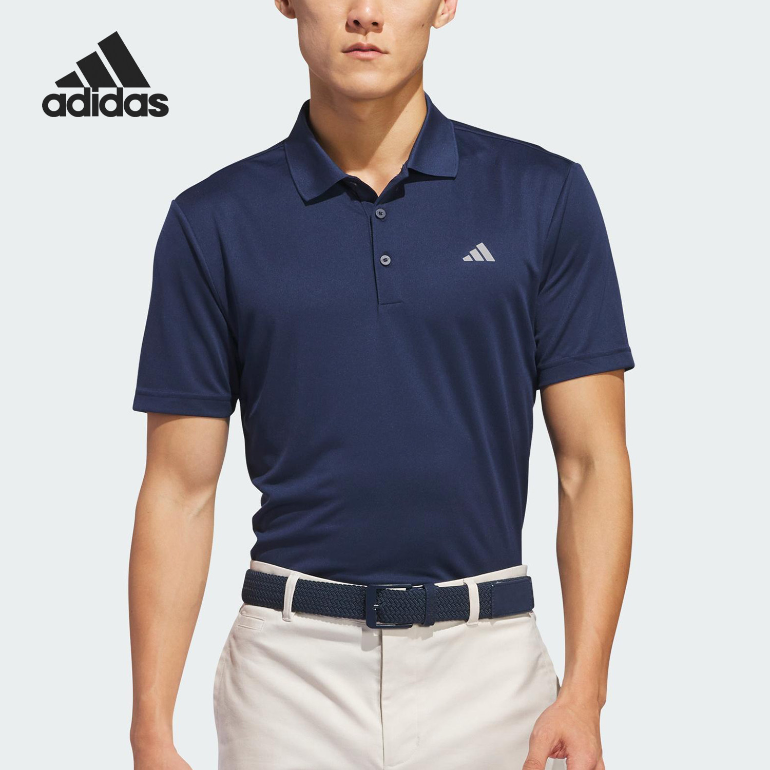 Adidas/阿迪达斯正品夏季男士商务休闲翻领透气POLO衫IU4447 - 实物图