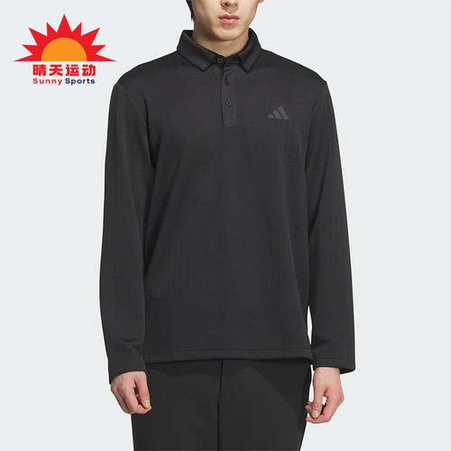 Adidas/阿迪达斯正品2025男士提花针织运动经典长袖POLO衫JN1232