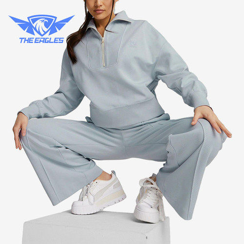 Puma/彪马正品INFUSE女士针织短款休闲运动半拉链卫衣537644-80