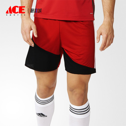 Adidas/阿迪达斯正品短裤新款男红黑色经典足球运动短裤AJ5869
