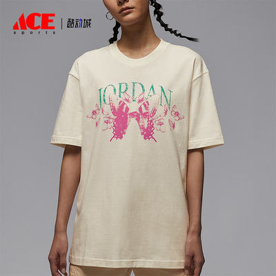Nike/耐克正品JORDAN女士休闲宽松蝴蝶经典时尚短袖IB7032-133