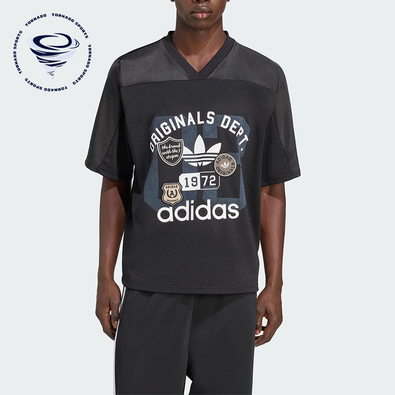 Adidas/阿迪达斯正品三叶草男士运动经典足球V领宽松短袖KD6252图片